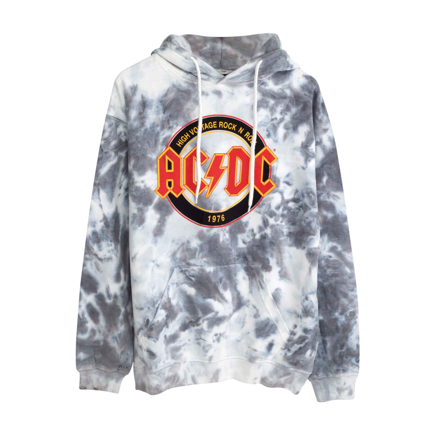 AC DC Circle Logo Black Ice Tie Dye Hoodie